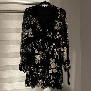Black floral flowy dress